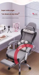 Silla de Oficina Convertible para Juegos, Giratoria 360 Grados, Reclinable, con Elevación, Marco de Acero Inoxidable, Diseño Ergonómico, Altura Ajustable - Product Image 4