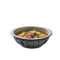 Bol à soupe en céramique sous glaçure bleu et blanc Zhenwu, 10 pouces, compatible micro-ondes, pour restaurant et usage domestique, style rétro chinois léger