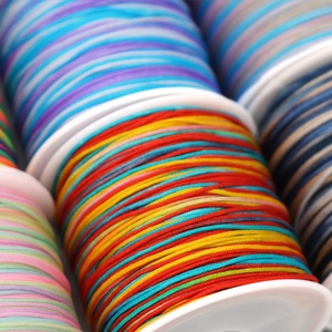 Cordón de nailon colorido de 0,8mm, hilo de satén para abalorios, nudo chino, macramé, fabricación de joyas, pulseras, bordado cruzado teñido - Product Image 4