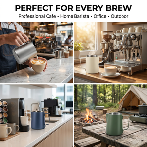 Pichet à <span class=keywords><strong>lait</strong></span> en acier inoxydable Kingze avec logo personnalisé, 12oz/20oz/30oz, outils de <span class=keywords><strong>barista</strong></span>, pichets à <span class=keywords><strong>lait</strong></span> pour latte art - Product Image 6