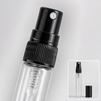 Flacon pulvérisateur cylindrique en verre vide de 5 ml et 10 ml, rechargeable, pour échantillons de parfum, testeurs, voyage, brume fine, vente en gros