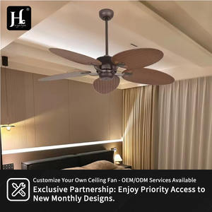 Ventilador de Techo Moderno de Metal de 52 Pulgadas con Diseño de Palmera Tropical, Silencioso, 5 Aspas con Control Mecánico, Cuerpo de Lámpara de ABS - Product Image 6