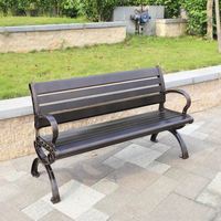 Banc de jardin en aluminium coulé de luxe pour l'extérieur avec dossier et coussin Banc de jardin en métal