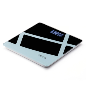 Balance de pesée personnelle numérique pour salle de bain, forme carrée, gris, grand écran LCD, alimentée par batterie, en verre trempé, durable et antidérapant. - Product Image 6