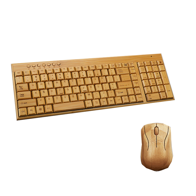Chinese Bamboo Style 2.4G Wireless Keyboard Office Game Wireless Mechanical Keyboard Mouse Combo