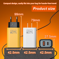 Cargador Rápido GaN USB-C de 140W con Enchufe para UE, EE. UU. y Reino Unido, Cargador Rápido PD Tipo C de 140W para Teléfono Móvil, Adaptador de Viaje