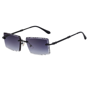 Gafas de sol sin montura hechas a medida para hombre, lentes negras de PC con protección UV400, estilo Instagram, venta al por mayor transfronteriza - Product Image 4