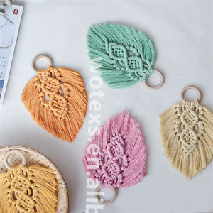 Mini llaveros <span class=keywords><strong>de</strong></span> macramé personalizados PH993, hechos a mano para coche, monedero, BILLETERA, regalo <span class=keywords><strong>de</strong></span> boda, macramé bohemio - Product Image 2