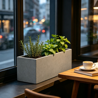 Bac à fleurs en béton monobloc épais et long, sur mesure (longueur, largeur, profondeur), pour balcon, usage commercial, vente en gros