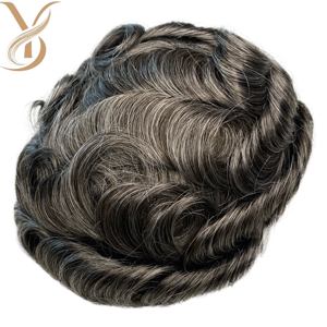 วิกผมคนแท้สำหรับผู้ชายเส้นผมด้านหน้าทำจาก PU ลูกไม้8*10เส้น - Product Image 3