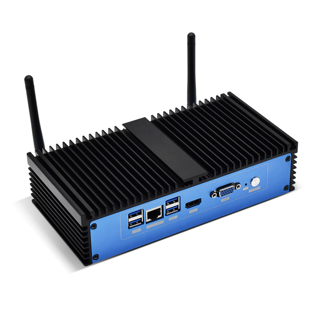 Wholesale Fanless 6 Lans Industrial Mini PC Pen-tium-4405U 4415U Core I7 7500U VGA HD Firewall PC Pfsense Router mini Computer