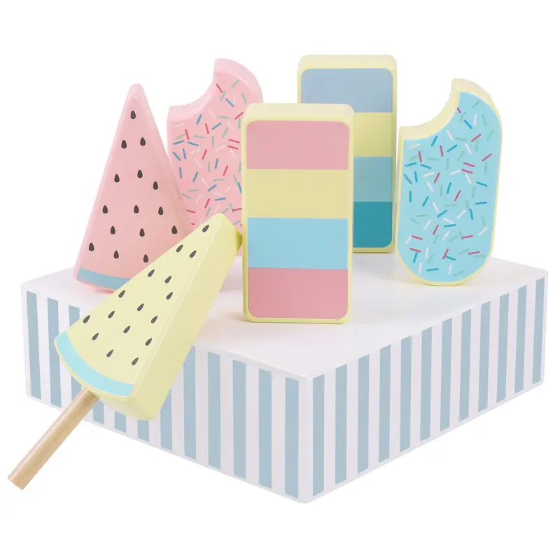 Juguetes De Madera Montessori Pretend Play Kitchen Food Sets Ice Cream Toy For Kids