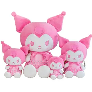 QY Gros Animal En Peluche En Peluche Poupée Kuromi Fleur De Cerisier Robe Kuromi En Peluche Jouet Rose Kuromi Anime Peluche Pour Fille