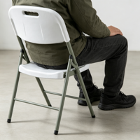 Chaise pliante en plastique pour invités, montage simple sans outils