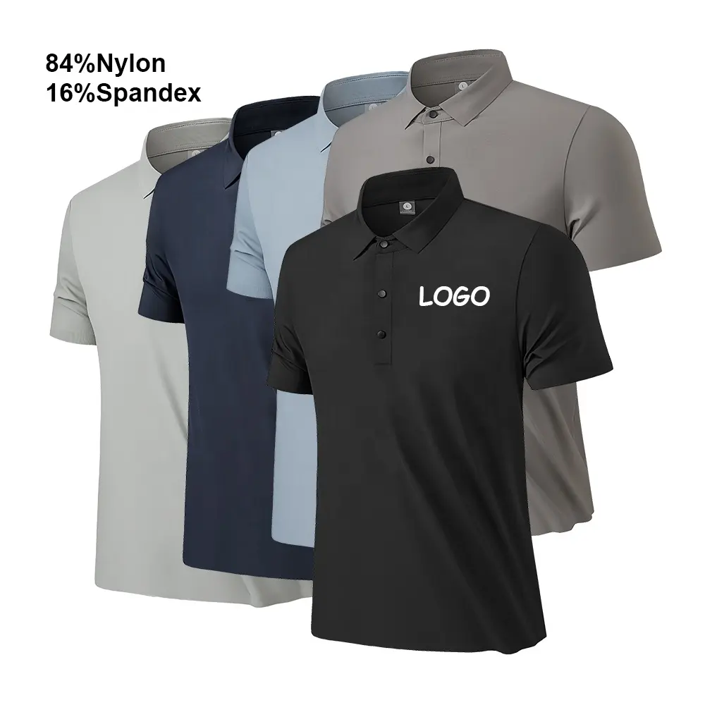 Dropshipping Áo Sơ Mi Có Cổ Logo Tùy Chỉnh Chất Lượng Cao Áo Thun Có Cổ Chơi Gôn Áo Thun Có Cổ Bằng Nylon Spandex Áo Polo Nam Trơn