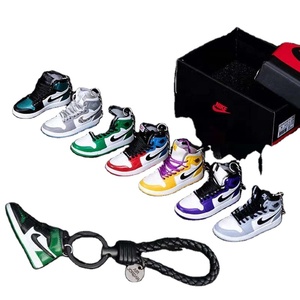 Cheap Soft Pvc charms Llaveros cute 3D 1/6 rubber sneaker keychain jordan lu shoe key chain accessories plastic key chains