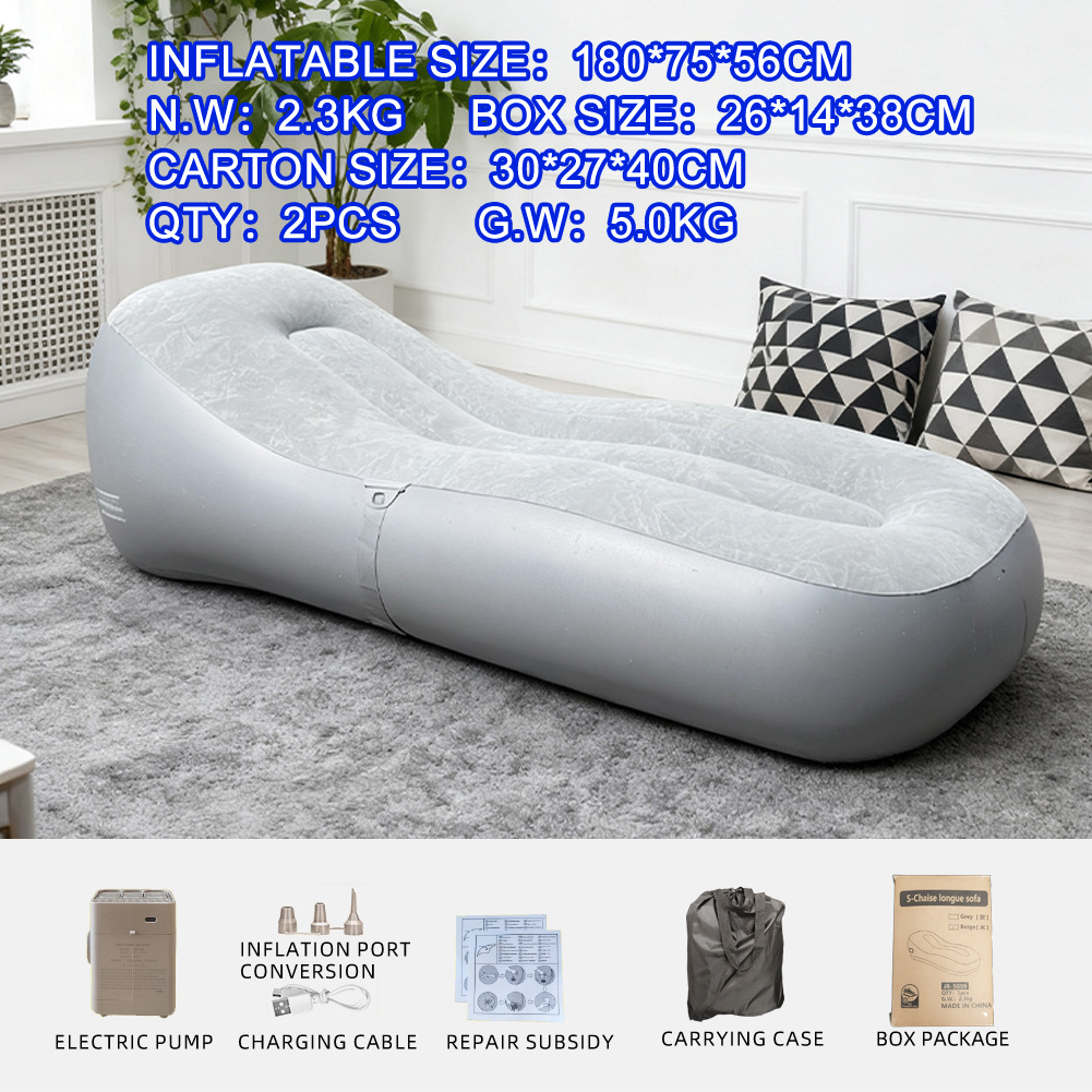 Sofá reclinable inflable automático - gris