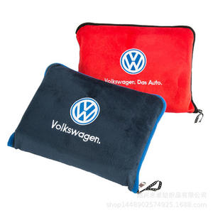 Изготовленным на заказ логосом портативный фланель флис Двусторонняя сложить 2 в 1 Подушка Одеяло с застежкой-молнией для офиса для путешествий самолет - Product Image 6