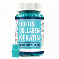 Bonbons gélifiés multivitaminés, kératine, biotine, collagène, gommes pour la beauté des cheveux, des ongles et de la peau, complément alimentaire, 60 unités, vitamines pour adultes