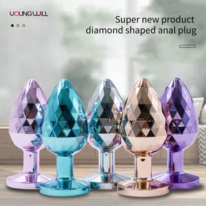 Geometrik Elmas Tasarımlı Metal Anal Plug Yetişkinler İçin Unisex Seks Oyuncakları Düz Yüzeyli Paslanmaz Çelik Anal Plug - Product Image 3