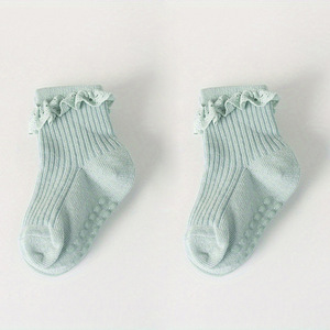 Chaussettes pour tout-petits filles garçons nouveau-né <span class=keywords><strong>pantoufle</strong></span> chaussettes enfants nouveau Design antidérapant anti-dérapant bébé avec chaussettes à volants - Product Image 5