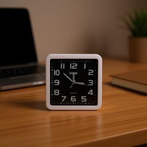 Sanda Wall <b>Clock</b> 15x15cm Silent Quartz Alarm <b>Clock</b> for Home Office Use - Product Image 3