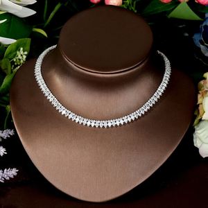 HIBRIDE, conjuntos de joyería nupcial de Zirconia cúbica de alta calidad, collar de gota de agua a la moda, colgante para mujer, conjunto de 4 piezas, fiesta de boda, N-1464 - Product Image 4