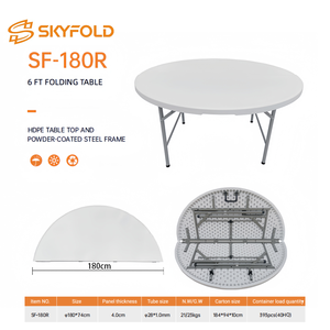 <span class=keywords><strong>Table</strong></span> ronde pliante robuste pour 10 personnes, <span class=keywords><strong>table</strong></span> ronde pliante, <span class=keywords><strong>table</strong></span> pliante ronde - Product Image 2