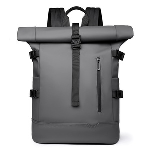 Lightweight Luxury Business Laptop <strong>Backpack</strong> Expandable Blue <strong>Roll</strong> Top with Polyester Lining Waterproof and Multipurpose - Product Image 1