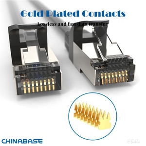 <span class=keywords><strong>Câble</strong></span> Ethernet <span class=keywords><strong>Cat</strong></span> <span class=keywords><strong>7</strong></span> haute vitesse 10Gbps 600MHz Cordon de raccordement Internet <span class=keywords><strong>RJ45</strong></span> <span class=keywords><strong>blindé</strong></span> de 6 pieds avec 8 conducteurs - Product Image 2