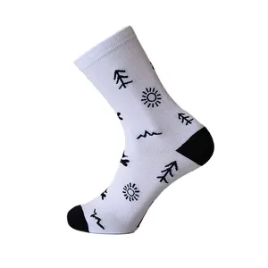 Projete suas próprias meias masculinas com logotipo personalizado de algodão unissex meias funky