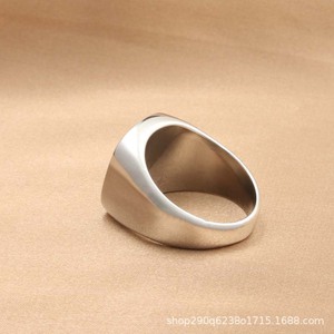 Men's Geometric Square <b>Black</b> Inlay <b>Titanium</b> Steel <b>Ring</b> Gold Color Fashion Jewelry Gift - Product Image 3