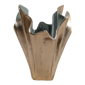 Vaso in Metallo con Volant, Vaso Moderno in Alluminio per Fiori, Decorazione per Casa, Tavolo o Ufficio, Stile Capri - Product Image 3
