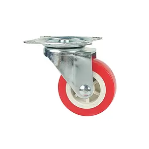 Wholesale light duty red color furniture caster 2 inch pvc caster wheels