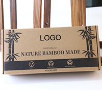 Großhandel Bambus-Haarbürsten-Set mit individuellem Logo – Entwirrbürste für dickes, dünnes, lockiges, nasses und trockenes Haar, Kopfhautmassage, Reise- und Reisegrößen