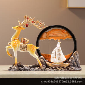 Nouveau style chinois un cerf sous le vent sables mouvants paysage ornement décoration salon meuble TV entrée bureau ouverture cadeau - Product Image 2