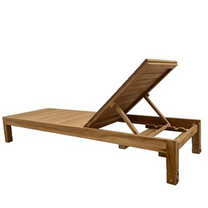 Silla de Playa de Teca Sólida, Respaldo Ajustable con Listones, Cojín Crema Resistente a la Intemperie, Tumbona para el Litoral y la Costa - Product Image 1