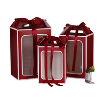 Boîte cadeau de Noël pour bougie à main avec poignées torsadées, emballage transparent recyclable, personnalisable, imprimé offset, créatif