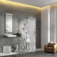 Robinet de douche mural apparent thermostatique à poignée unique en chrome poli avec jet en céramique pour salle de bain, fabrication chinoise en gros
