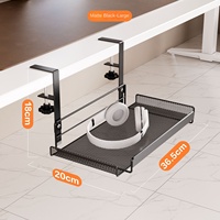 Bandeja de Gestión de Cables Debajo del Escritorio, Organizador de Cables sin Taladro para Escritorio de Computadora, Tira de Alimentación, Almacenamiento de Cables de Red