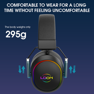 Casque de jeu sans fil LDON <span class=keywords><strong>R6</strong></span> avec son surround 7.1, conception supra-auriculaire, suppression active du bruit, métal, pour téléphone portable - Product Image 6