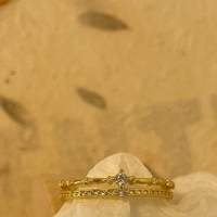 Bague pour femme en cuivre, style japonais, luxe léger, design de niche double couche, rétro, incrustée de zircon, nouveau modèle transfrontalier