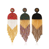 Boucles d'oreilles pendantes personnalisées en perles de rocaille miyuki bohème à pampilles longues boucles d'oreilles pour femmes