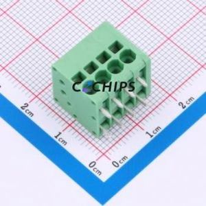 MX205R-3.5-04P-GN01-Cu-A Spring Terminal Block Through hole Component THT,P=3.5mm Connector 1x4P 3.5mm Green Right Angle Insert - Product Image 1