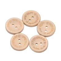 140 pièces couleur naturelle boutons en bois faits à la main Style tige 2 trous pour bricolage bébé vêtements et accessoires lettre d'amour bouton en bois artisanat