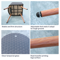 Cobcciden – fourniture directe d'usine de meubles d'extérieur, chaises de Conversation de loisirs 3 pièces en rotin avec Table à bout rond latéral