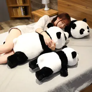 Grosir kustom OEM 50cm-110cm Kawaii boneka Panda mewah bantal tidur Panda lembut boneka hewan mewah mainan