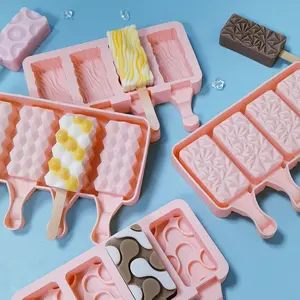 Besafe-moldes de silicona de grado alimenticio para niños, moldes para paletas de helado, 4 cavidades, no tóxicos