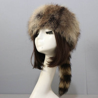 Nouveau Chapeau en Fourrure d'Hiver pour Femme Style Russe et Mongol avec Queue, Meilleure Vente 2024
