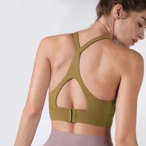 Sexy Shockproof Power Woman Cross Back Sports Bra Adjustable Workout Compression Slimming Body Shaping Backless Sports Bra